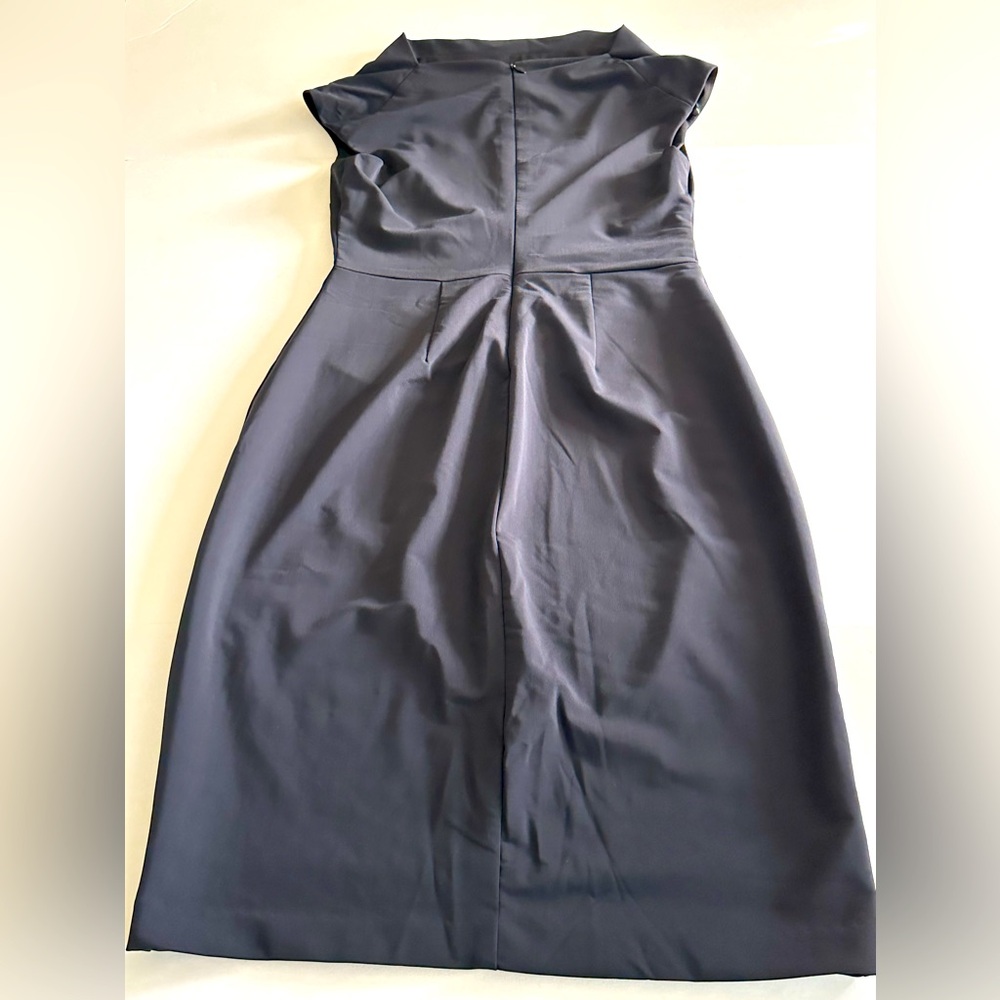 IVY & BLU - MAGGY BOUTIQUE || Navy Blue Drape Neck Dress. Sz. 4 - Picture 9 of 11